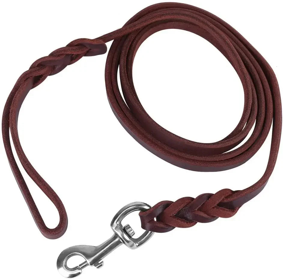 Miko Braided Leather Dog Leash