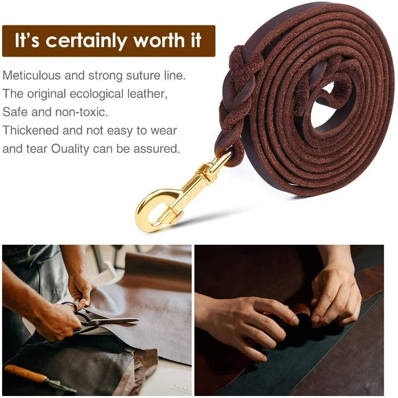Miko Braided Leather Dog Leash