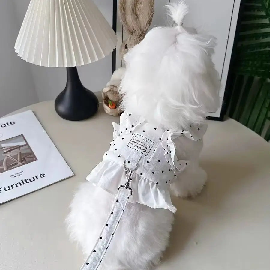 Penny White Polka Dot Dog Harnesses