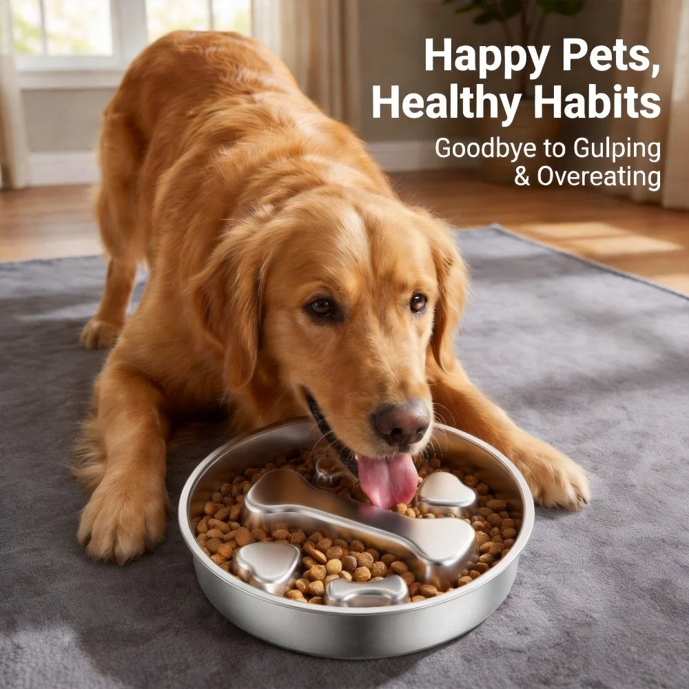 Esby Steel Slow Feeder Dog Bowls