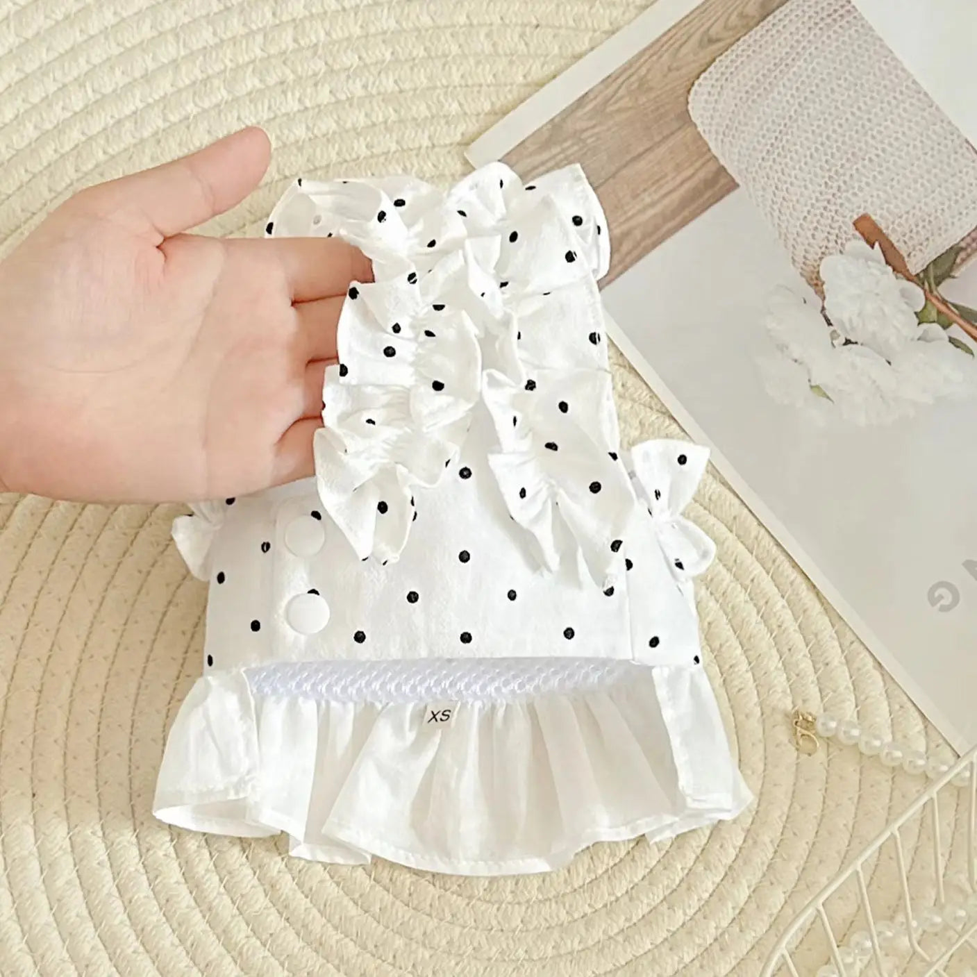 Penny White Polka Dot Dog Harnesses