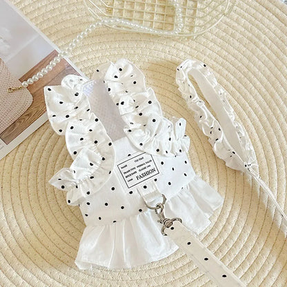 Penny White Polka Dot Dog Harnesses