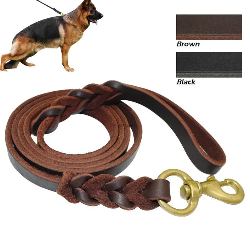 Miko Braided Leather Dog Leash